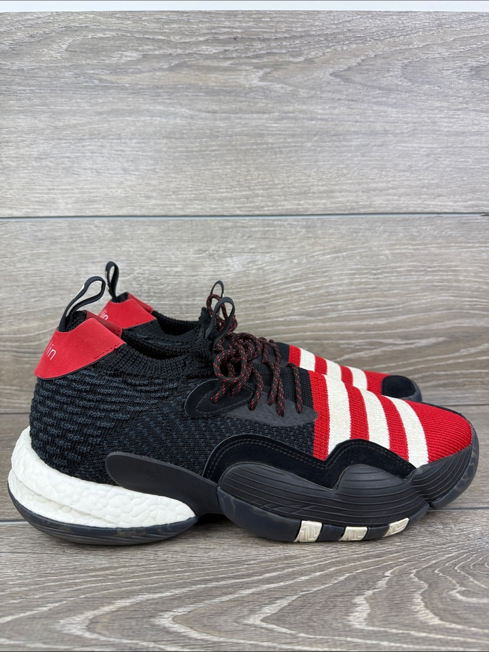 Adidas Trae Young 2 “Chinese New Year” Men’s Sz 13 Black Knit Red White Sneakers